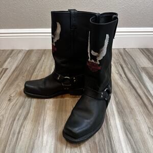 Harley Davidson Men’s boots 9.5 Black leather Harness Engineer Conductor Darren